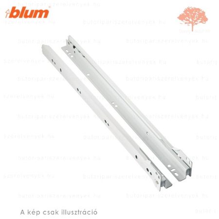 Blum Standard - fehér színű 350mm-es részleges kihúzású HAGYOMÁNYOS görgős fióksín