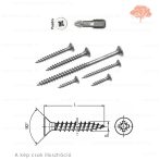 3,5 x 18mm-es fehér cink színű POZIDRIVE (PZ) facsavar